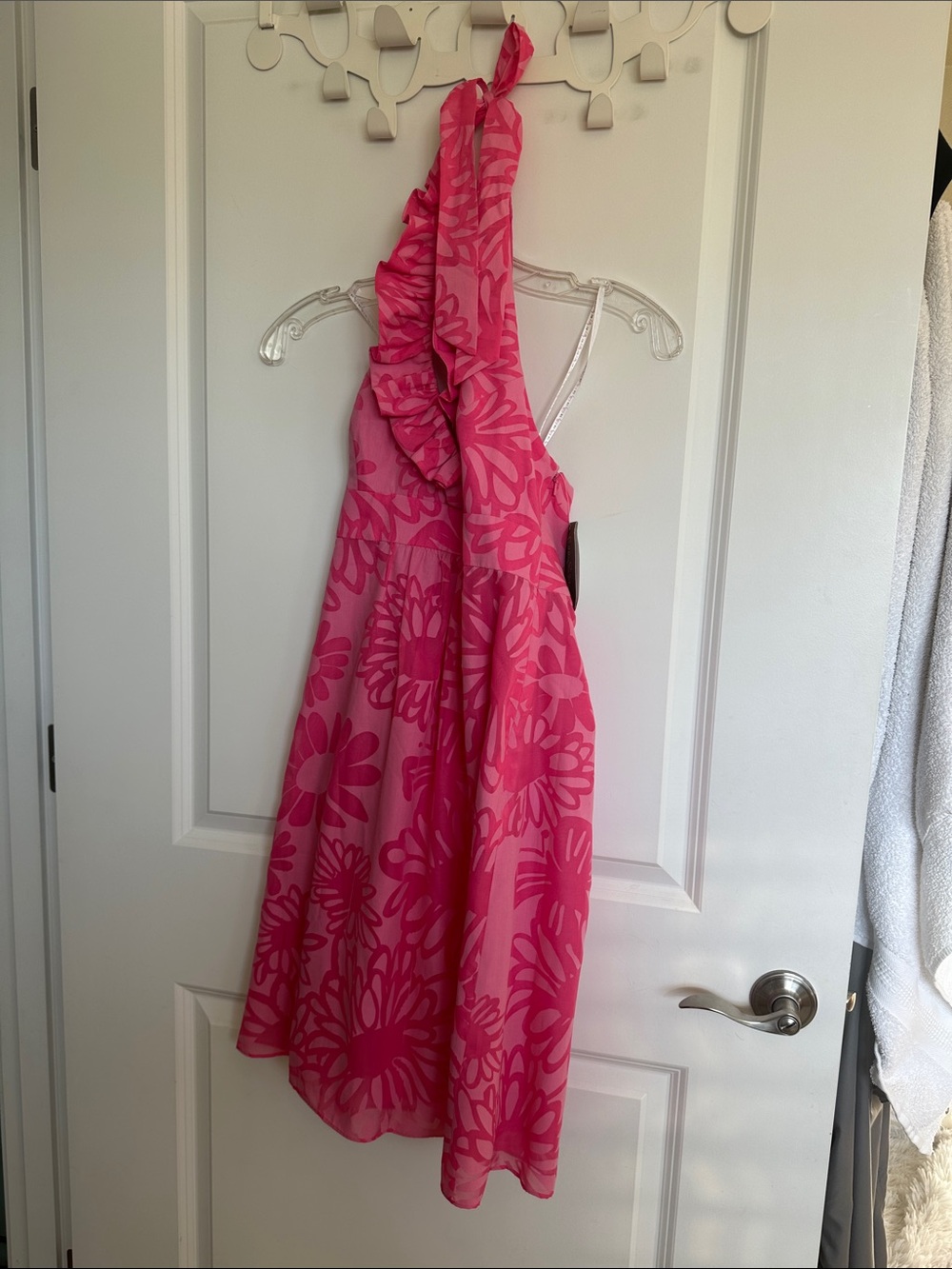 New Lilly Pulitzer RAMONA hotty Pink Floral Halter Sundress Dress size 6